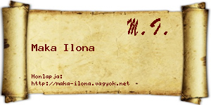 Maka Ilona névjegykártya